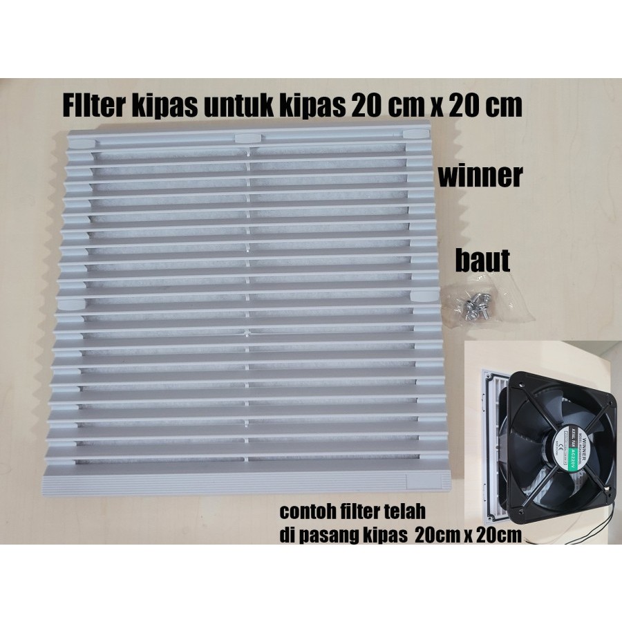 FAN FILTER PLASTIK 20 x 20cm WINNER COVER KIPAS PLASTIK KOTAK angin