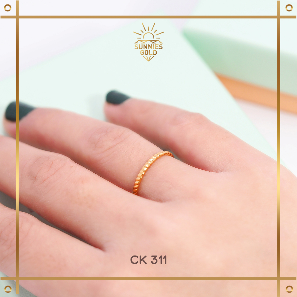 TERBARU CINCIN WANITA EMAS ASLI KADAR 6K(300), 8K(375), 16K(700) CINCIN MODEL SPIRAL POLOS KODE CK 3