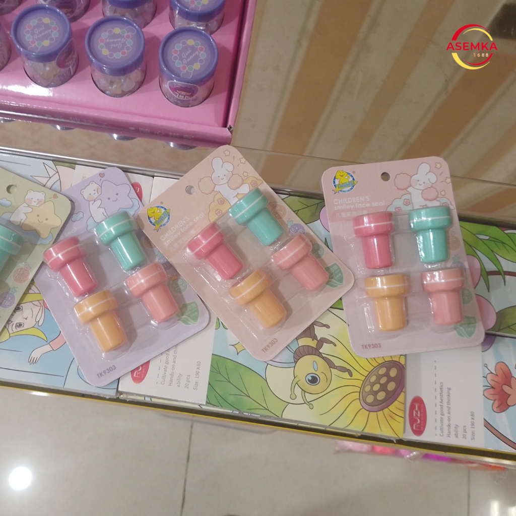

[READY] Mainan Anak Mini Round Stamp Stempel Tinta Cap Lucu