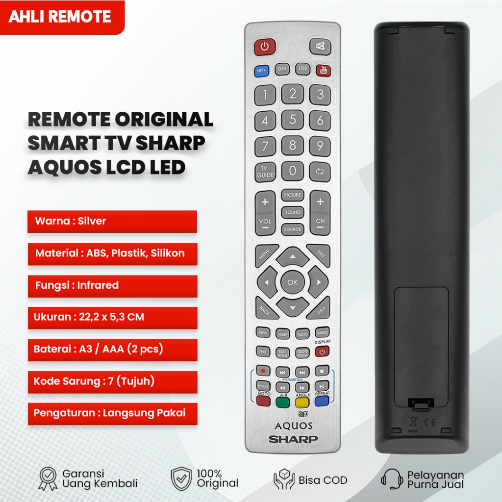 Remote TV Sharp Aquos Smart TV 3D / Remot Smart TV Sharp Original