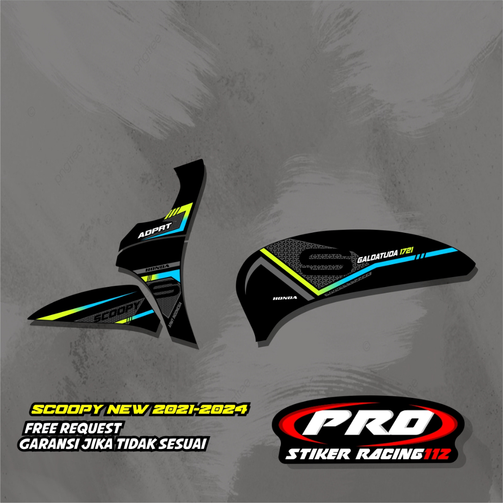 stiker striping honda scoopy - striping scoopy 2021 -2024 desain kekinian free request nama nmr