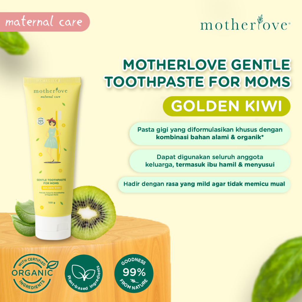 Motherlove Gentle Toothpaste Golden Kiwi - Pasta Gigi Bumil Anti Mual