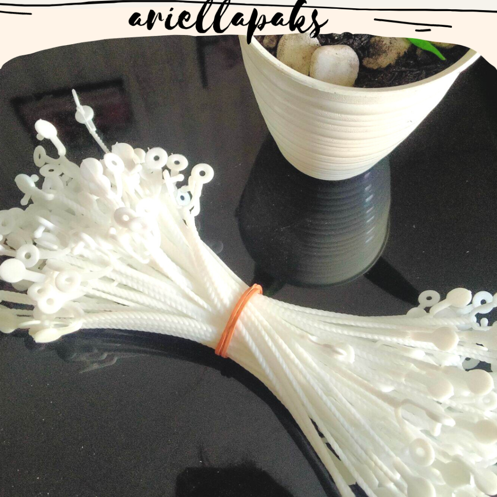 

TALI JEPIT PLASTIK SNACK||TALI PLINTIR PUTIH SUPER TEBAL/HANDLE JEPIT PLASTIK JEPITAN PLASTIK100PCS