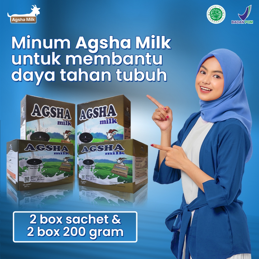 

Agsha Milk- Susu Kambing Etawa Paket Bundling 2 Box sachet & 2 Box 200 Gram Full Cream Halal dan Resmi BPOM Rasa Original 100%