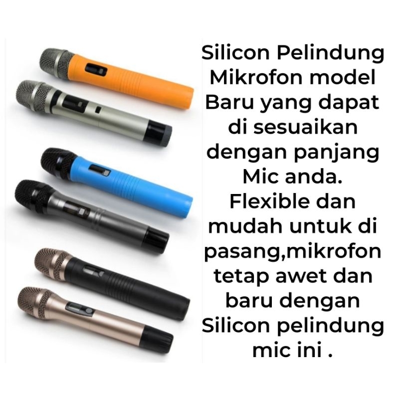 cover gagang mikrofon anti slip silicon cover mic penutup dan pegangan microphone full body