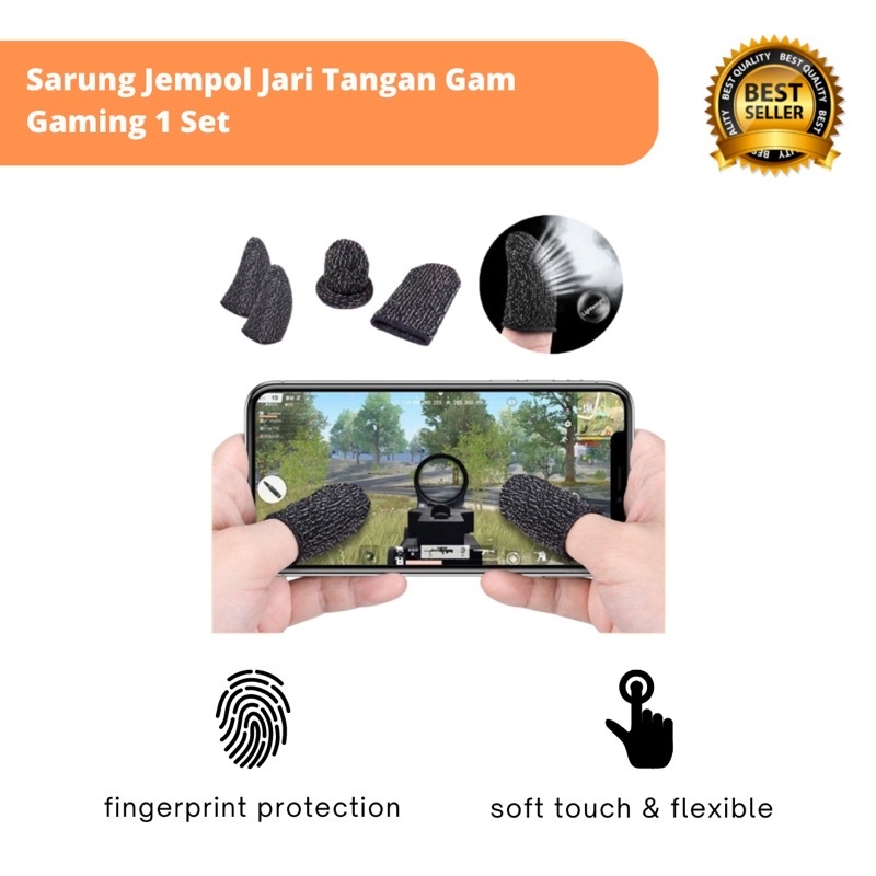 Sarung Tangan Jempol / Jari Game Gaming 1set isi 2 pcs Tebal Bahan Halus impor Original