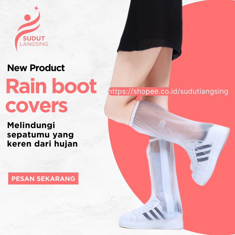 Cover Mantel Pelindung Sarung Sepatu Kaki Anti Air dari Hujan Rain Cover Shoes Waterproof Rain Boot 
