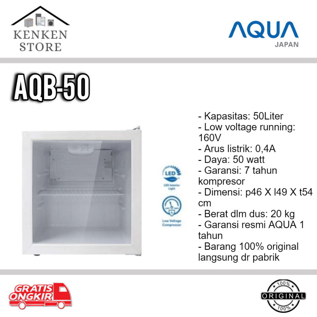 SHOWCASE AQUA AQB-50 KULKAS MINI DISPLAY
