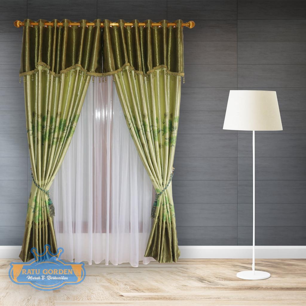Gorden Blackout Gorden Tebal Kualitas Premium Gorden Minimalis Motif Fantastic 2 Warna Hijau