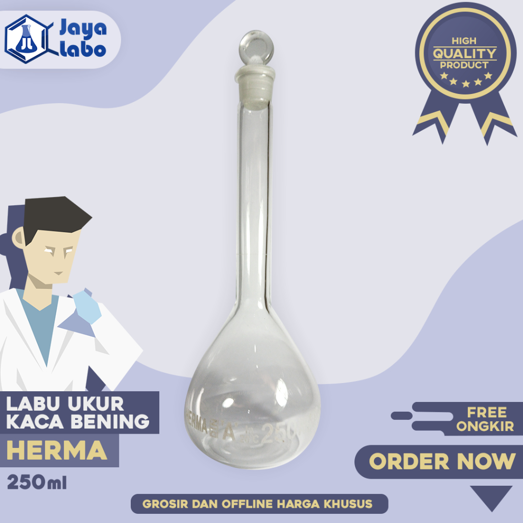 HERMA LABU UKUR Vol. 250 ml Clear (Bening) / Volumetric Flask