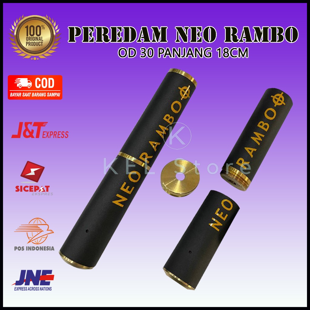 Peredam Neo Rambo Super Senyap OD 30 Panjang 18cm super senyap Peredam PCP paling senyap