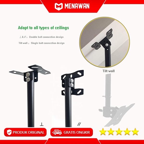 360 Swivel Ceiling TV Mount Bracket TV LED Monitor Rak Bracket Gantung Plafon Original