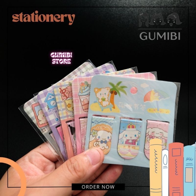 

HJK (1 PAPAN 20 PACK) Pembatas Buku Sanrio Pembatas Buku Magnet SANRIO
