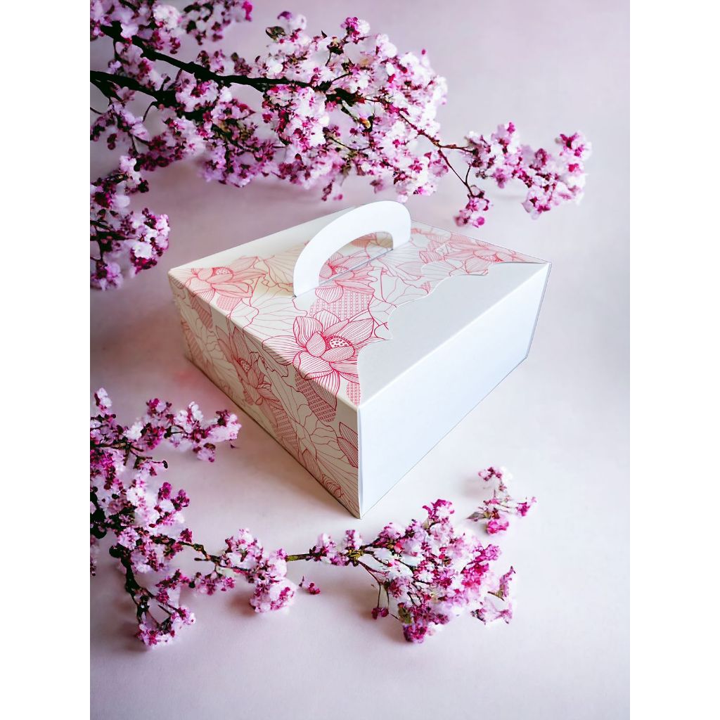 

5PCS - 42210 FLT - dus kue / box kue / packaging cake / kemasan Ukuran 22x22x10cm Flower Timbul