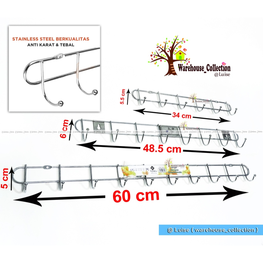 CAPSTOCK / KAPSTOCK GANTUNGAN BAJU STAINLESS / GANTUNGAN BAJU STAINLESS / GANTUNGAN DINDING