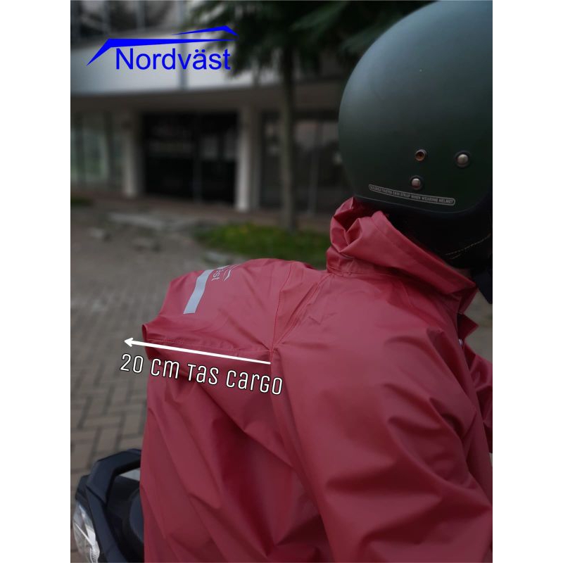 Jas Hujan Tas - Jas Hujan Bisa Muat Tas - Jas Hujan Cargo - Jas Hujan Kurir - Jas Hujan Nordvast