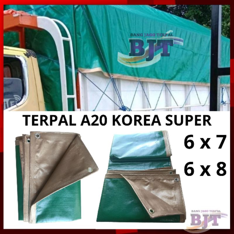 Terpal Ukuran 6x7 6x8 6x10 6x12 A20 Korea Super Tutup Truk Pickup Fuso