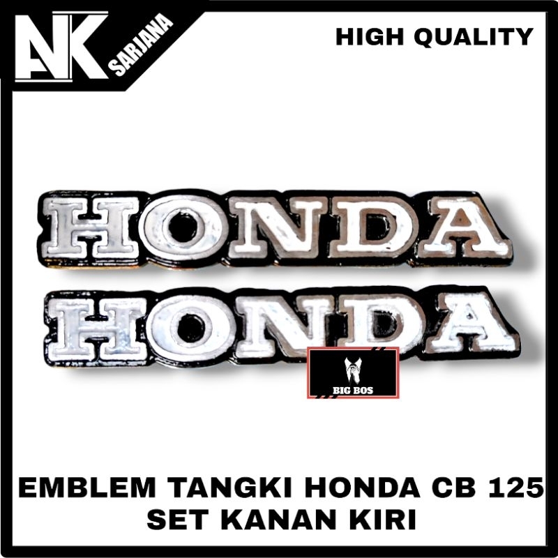LOGO TANGKI EMBLEM TANGKI HONDA CB 125 PUTIH EMBLEM TANGKI SULTAN SET KANAN KIRI