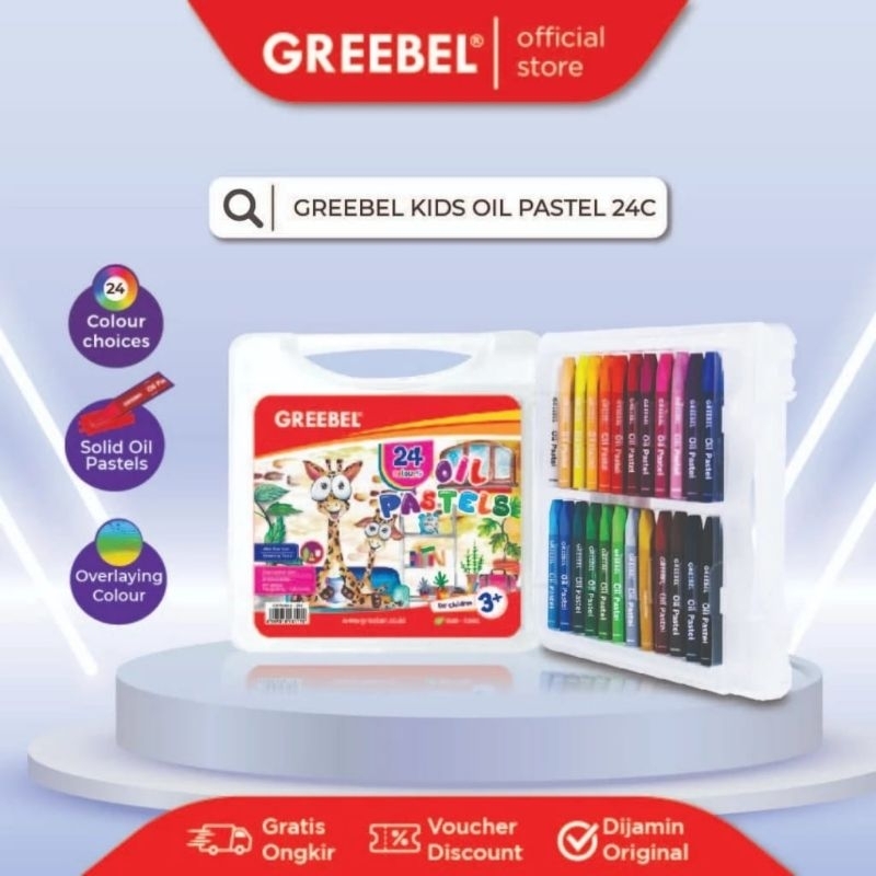 

GREEBEL Crayon 24 warna / Oil Pastel Greebel 24 Warna