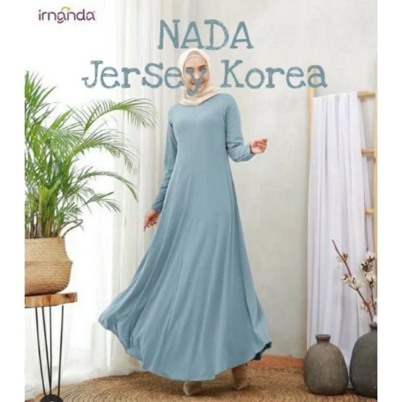 0ORIGINAL Irnanda Gamis Jersey Nada - Daily Homedress Jersey Korea - Gamis Polos Premium Original Ha