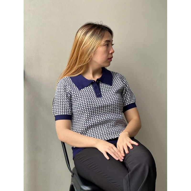 Alarathebrand - Caria Knit Top | Top Rajut | Kaus Kerah | Kerah | Atasan Rajut | Atasan Rajut Jumbo 