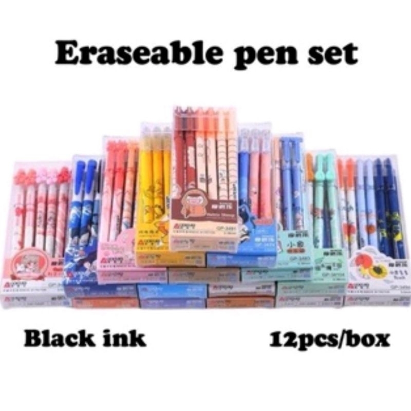 

12 Pcs Pena Bisa Hapus / Pen Gel / Erasable Gel / Pulpen bisa dihapus