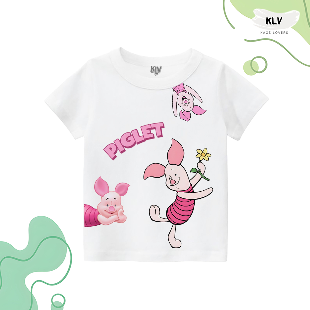 Kaos Anak Unisex Gambar All Piglet Distro 30s Sablon