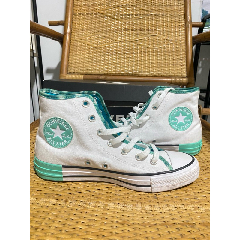 CTAS HI WHITE/CYBER TEAL  A03413C