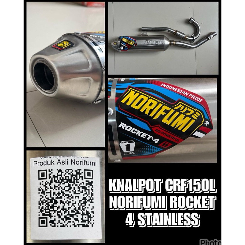 KNALPOT ORIGINAL NORIFUMI ROCKET 4 STAINLESS HONDA CRF 150 L