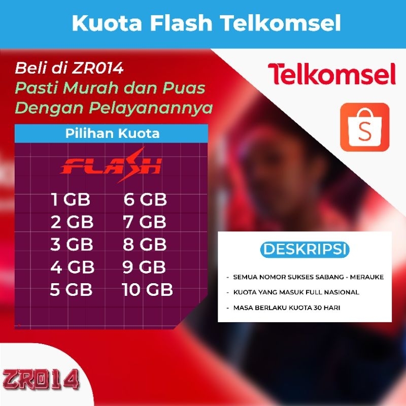 Paket Data / Kuota Telkomsel Flash Semua Zona Termurah