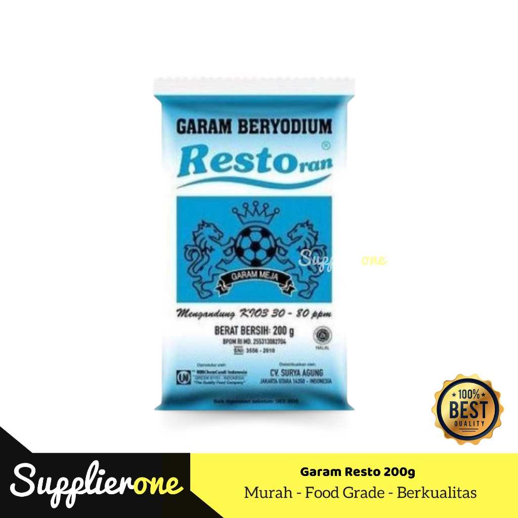 

Garam Resto 200g / Garam Dapur / Garam Dapur Beryodium / Garam / Garam Gurih / Garam Halus / Garam Laut Murni