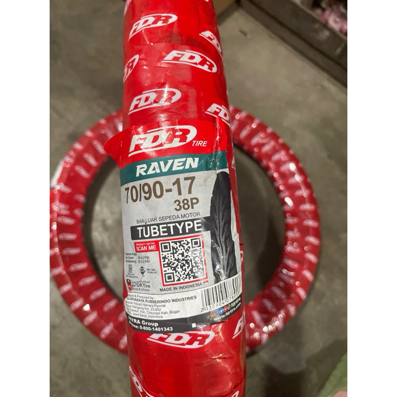 Ban luar bebek 70/90-17 Raven outer tire (tubetype) merk FDR