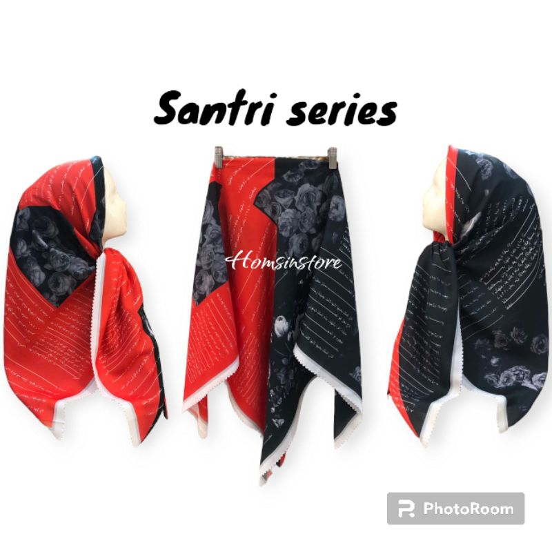 HS Hijab Segi Empat Voal Motif Arab | Hijab Santri Segi Empat