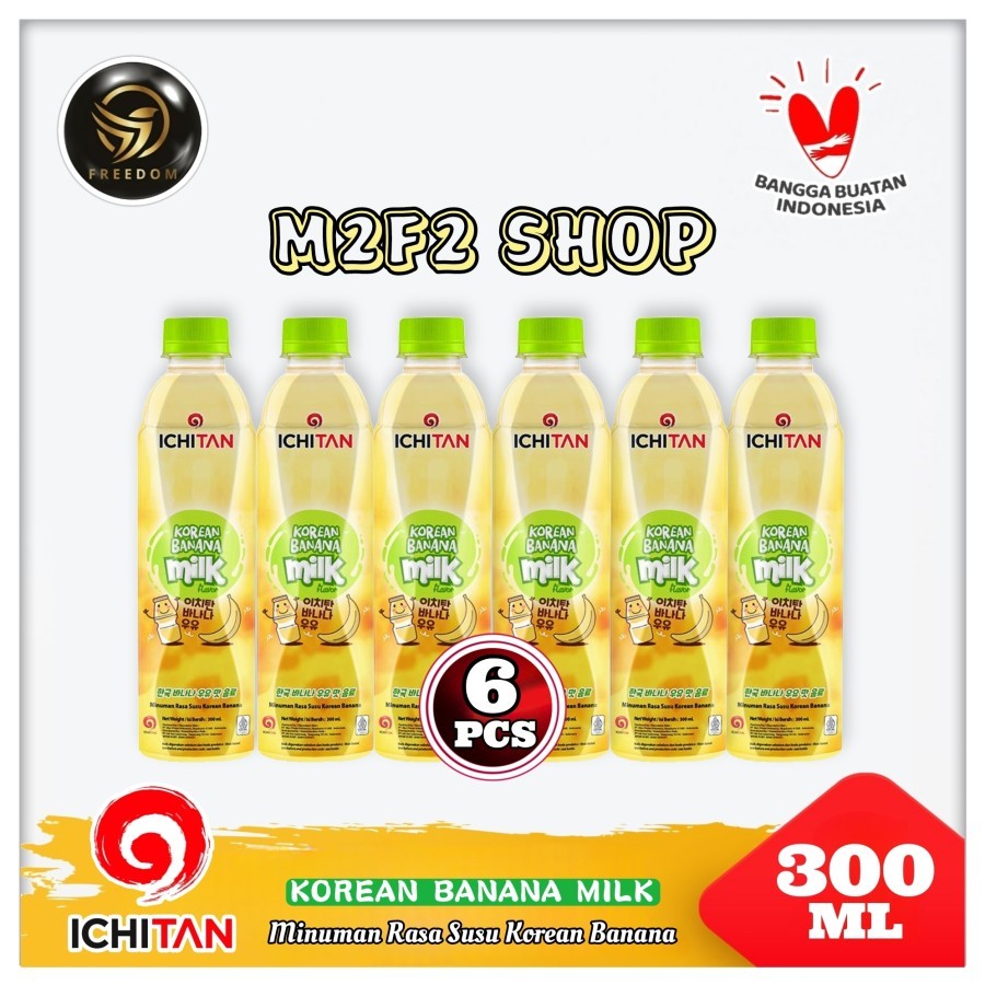 

Ichitan Korean Banana Flavored Milk | Pisang Susu Botol Pet - 300 ml (Kemasan 6 Pcs)