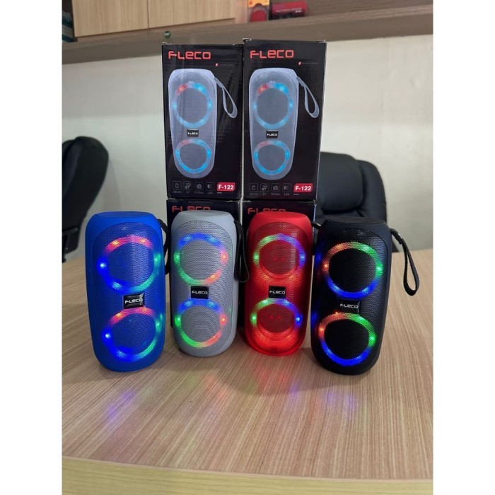 Speaker Bluetooth Lampu LED Portable FLECO F-122 Mudah dibawa Kemana-mana Speaker Multimedia