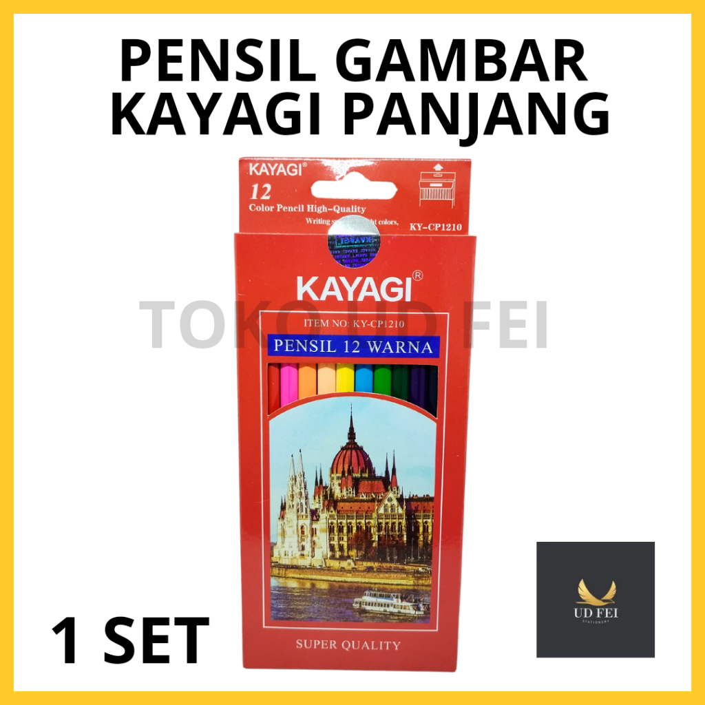 

(1 SET) Pensil gambar kayagi panjang/ Pensil Gambar kayagi/ pensil warna 12 warna