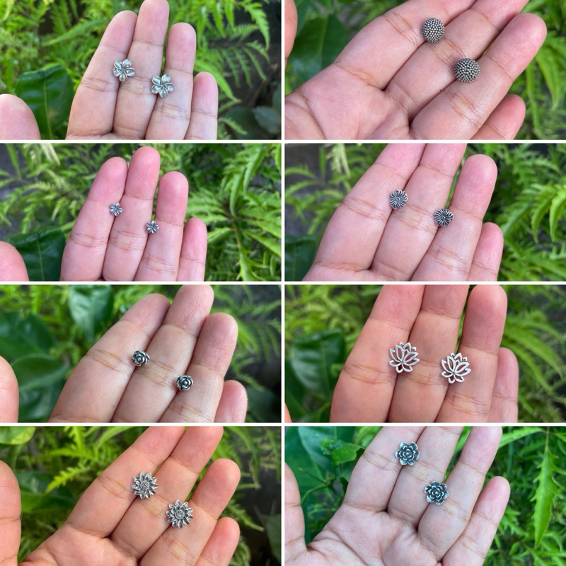 Anting Tusuk Sumpel giwang bunga Kembang Kecil midi korea perak silver bali 925