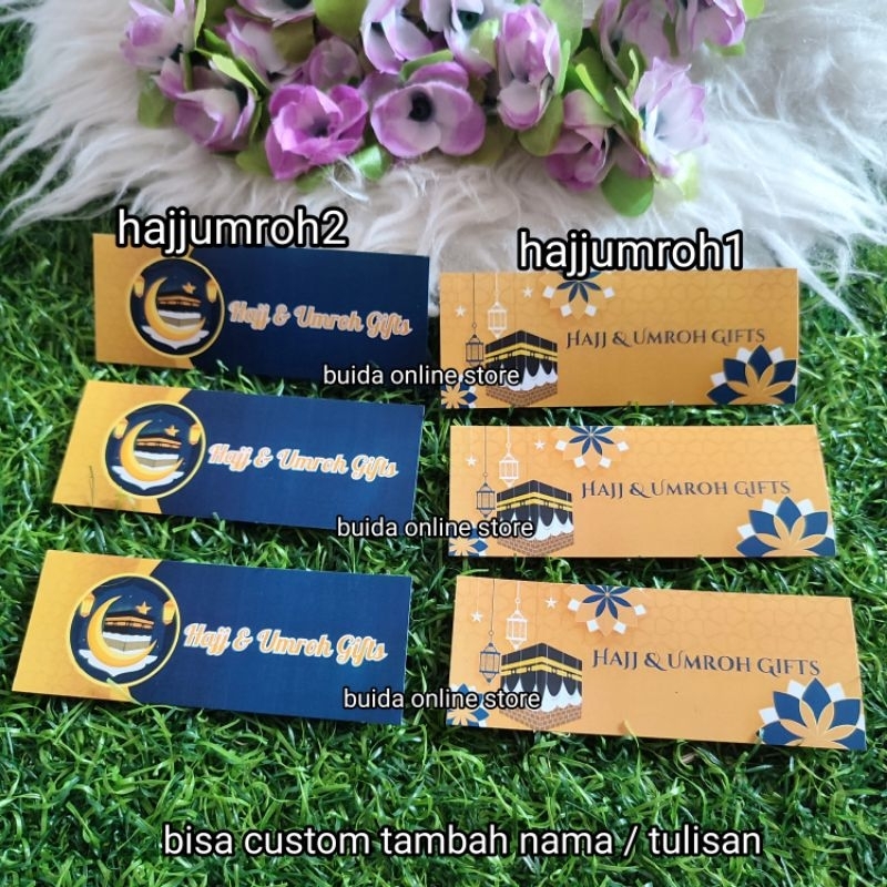 

Stiker Hajj & Umroh Gift Label Sticker oleh-oleh haji dan umroh dekorasi kemasan hampers bingkisan hadiah bisa custom tambah nama tulisan segel dus box kotak mika paperbag