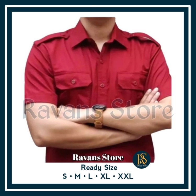 Kemeja Pria Seragam Kerja PDH PDL Lengan Pendek Bahan Katun Drill