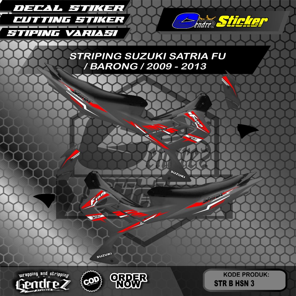 STRIPING SATRIA FU BARONG MINIMALIS TRANSPARAN