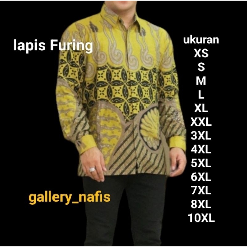 Kemeja Batik Pria lapis Furing Formal Resmi Kondangan Kerja Outfit Branded Resmi Kondangan Jumbo Bah