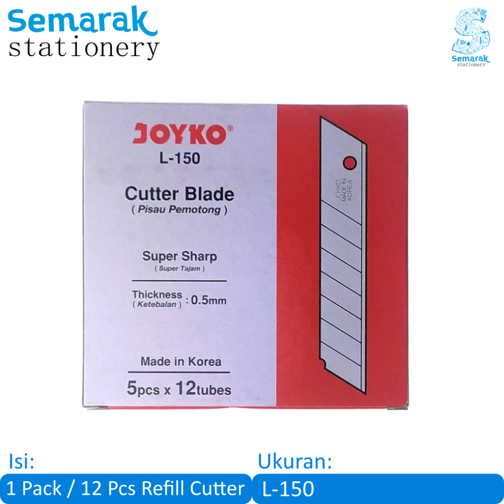 

Joyko L-150 Refill Isi Cutter L-500 [1 Pack / 12 Pcs]