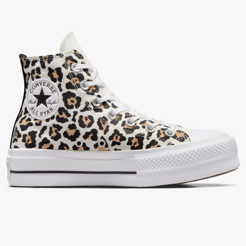Sepatu Sneakers Wanita Converse Chuck Taylor All Star Lift Platform Leopard White (A05359C)