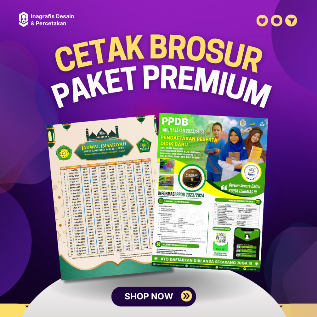 

CETAK BROSUR PAKET PREMIUM - TAMBAH LIPATAN CEK DESKRIPSI