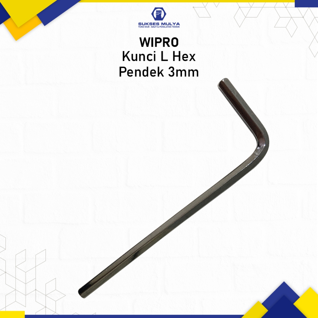 Kunci L 3mm 3.0mm pendek WIPRO