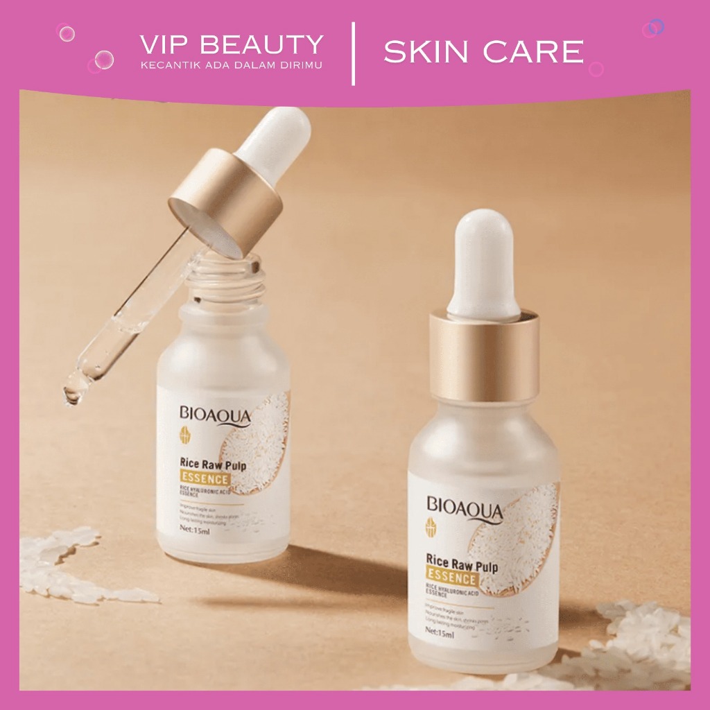 SERUM PELEMBAB WAJAH RICE RAW PULP ESSENCE WHITE RICE HYALURONIC ACID ESSENCE SERUM 15ML