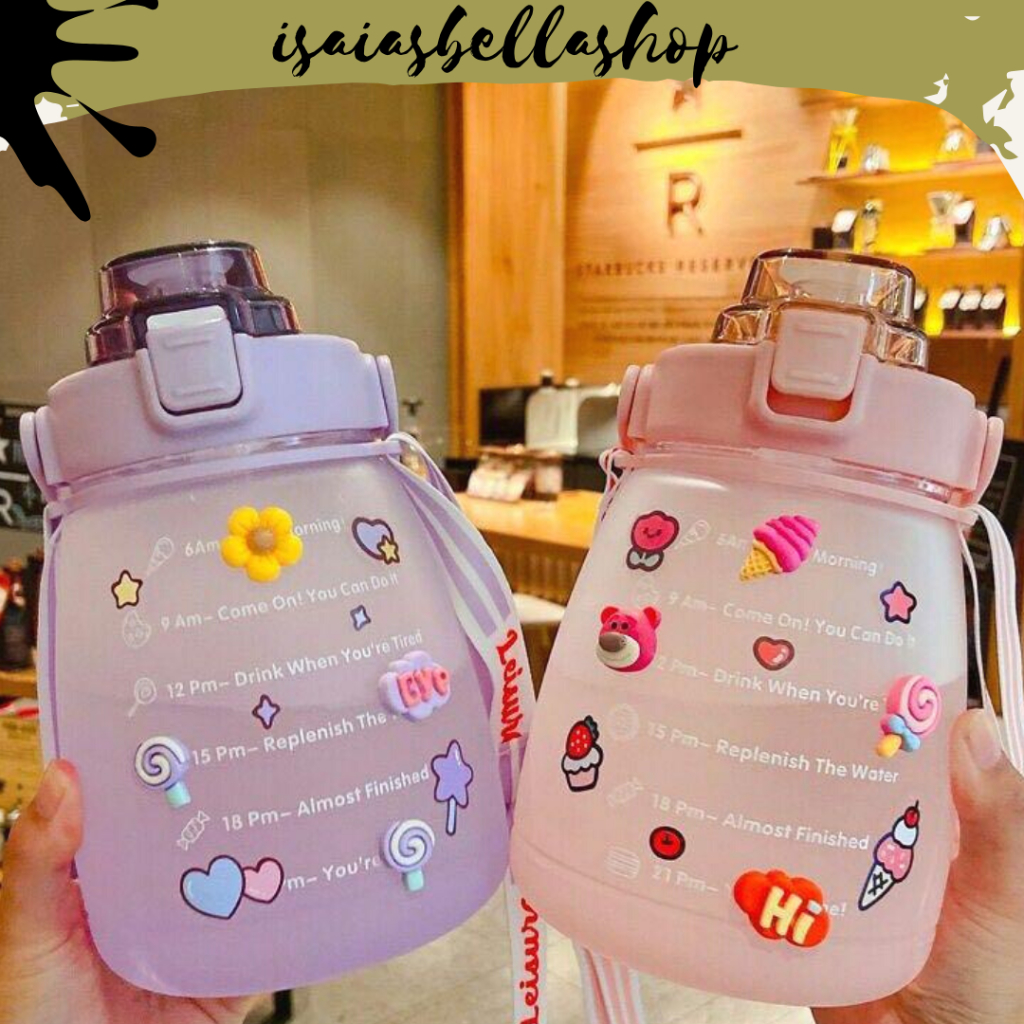 DuaWarna Botol Minum Anak Gemoy Botol Minum 1.3 Liter Botol Minum Motivasi Gradasi 1300 Ml Tumblr Bo