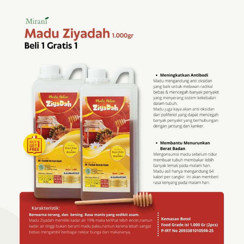 

EKSLUSIF_STORE_ (BUY 1 GET 2) MADU ZIYADAH 1000 gr (ISI DUA BOTOL MADU)