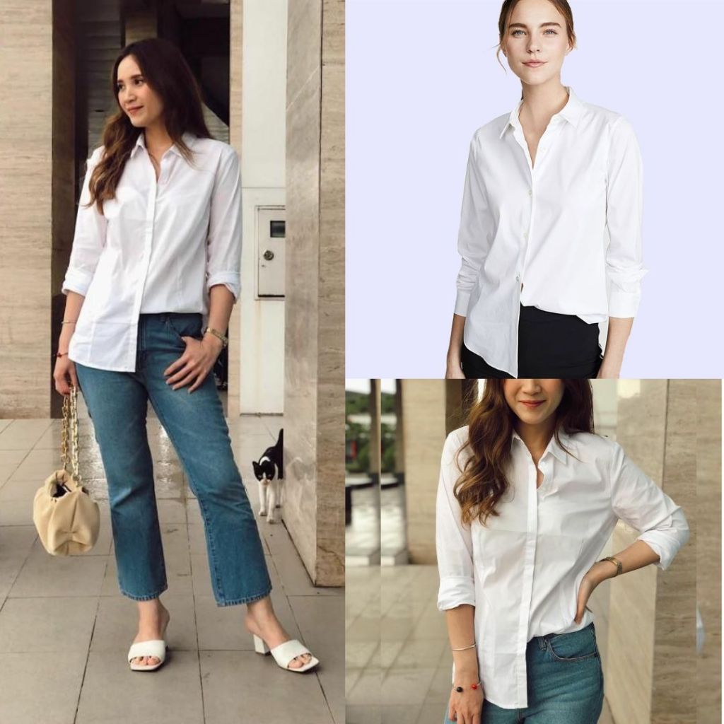 S. OLIVER Women Shirt Blouse - Kemeja Putih Wanita Lengan Panjang - ORIGINAL BRANDED