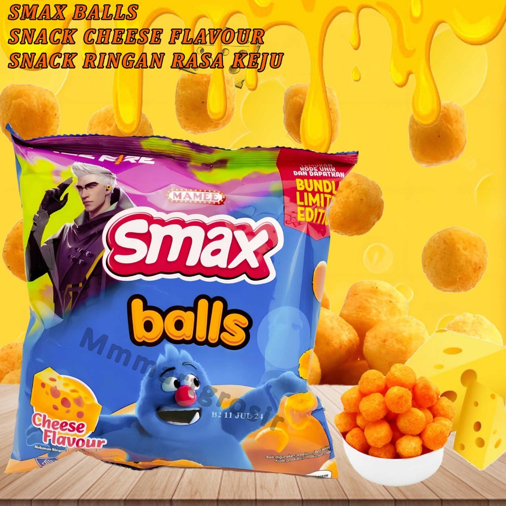 

Smax Balls / Snack Cheese Flavour / Snack Ringan Rasa keju / 40gr